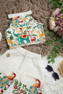Morni Girls Khadi Cotton Embroidery Outfit