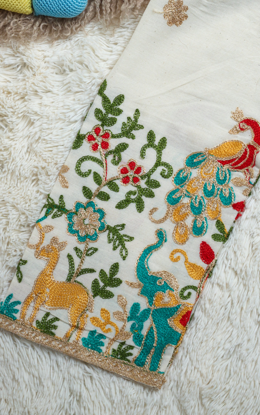Morni Girls Khadi Cotton Embroidery Outfit