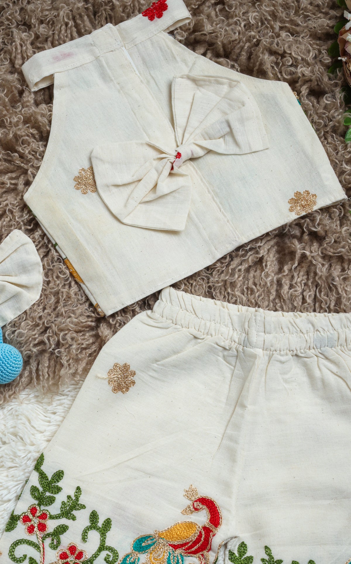 Morni Girls Khadi Cotton Embroidery Outfit