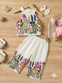 Rang Basanti Girls Khadi Cotton Co-ord Set