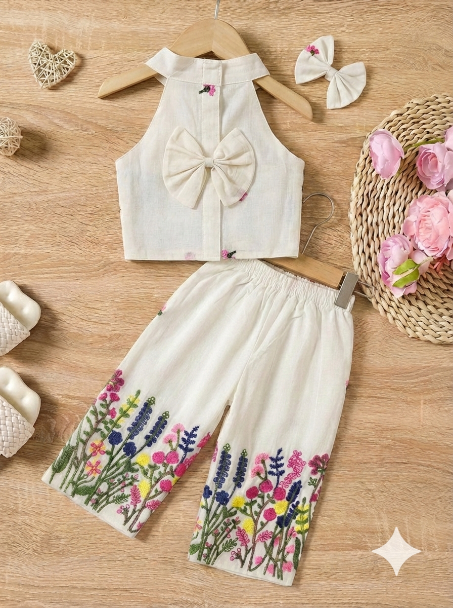 Rang Basanti Girls Khadi Cotton Co-ord Set