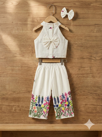 Rang Basanti Girls Khadi Cotton Co-ord Set