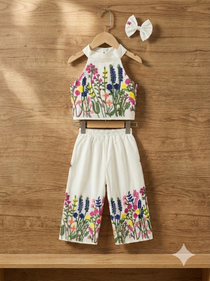 Rang Basanti Girls Khadi Cotton Co-ord Set