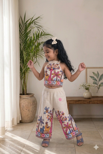 Palm Girls Khadi Cotton Embroidery Outfit