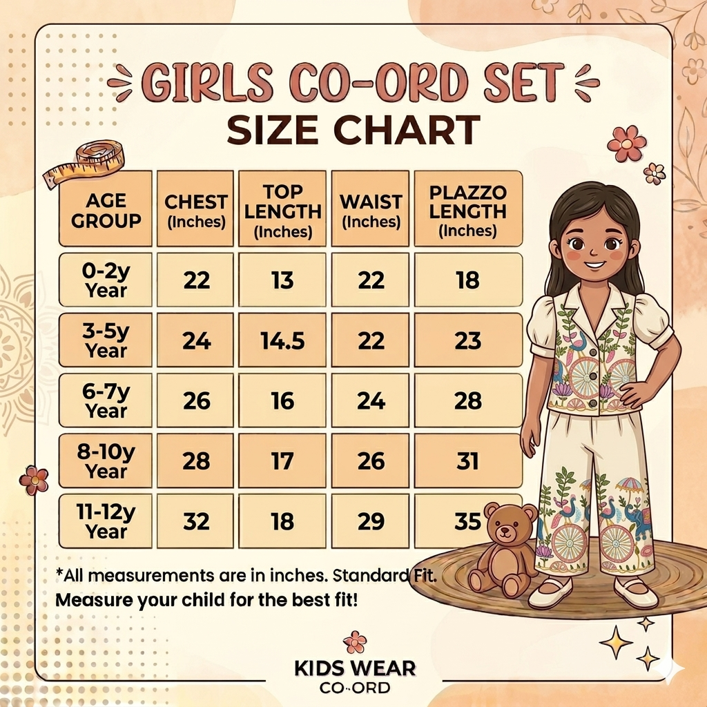 Gajraj Girls Khadi Cotton Co-ord Set with Embroidery