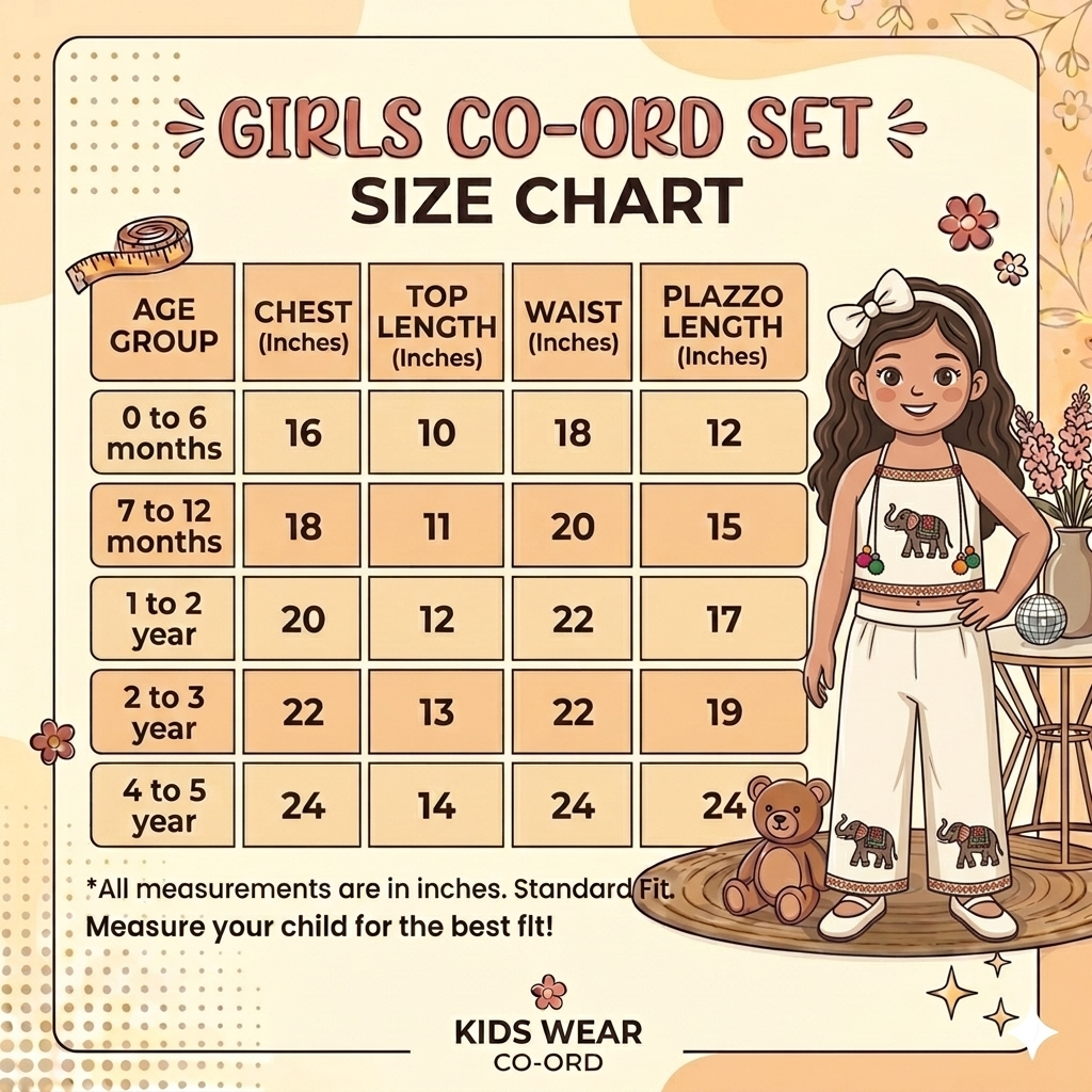 Little Gaj Girls Cambric Cotton Co-ord Set with Hathi Patch