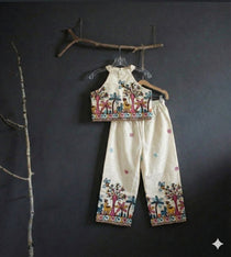 Palm Girls Khadi Cotton Embroidery Outfit
