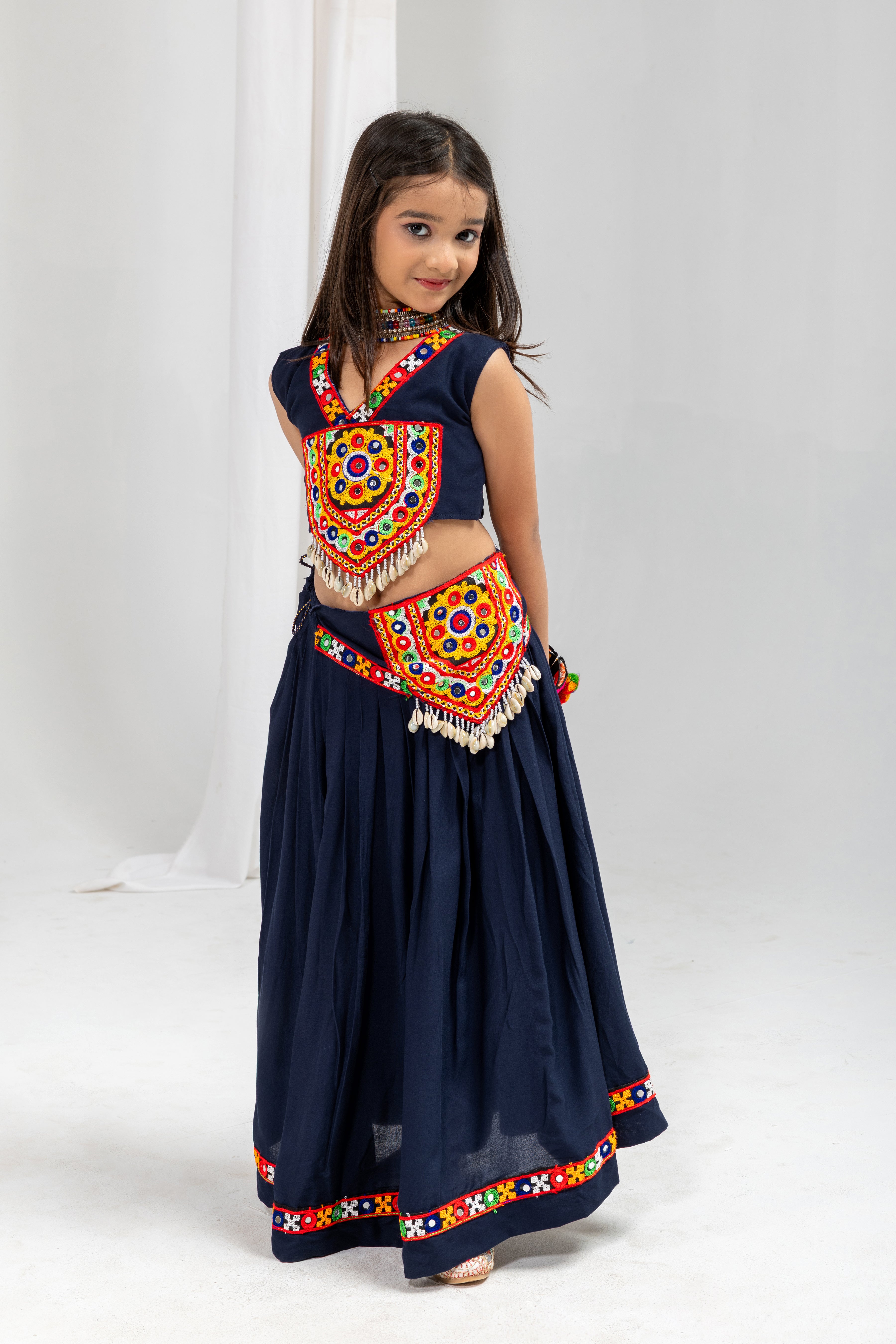 Mayuri – Embroidered Top With Flared Lehenga & Kamar Belt Secondary image