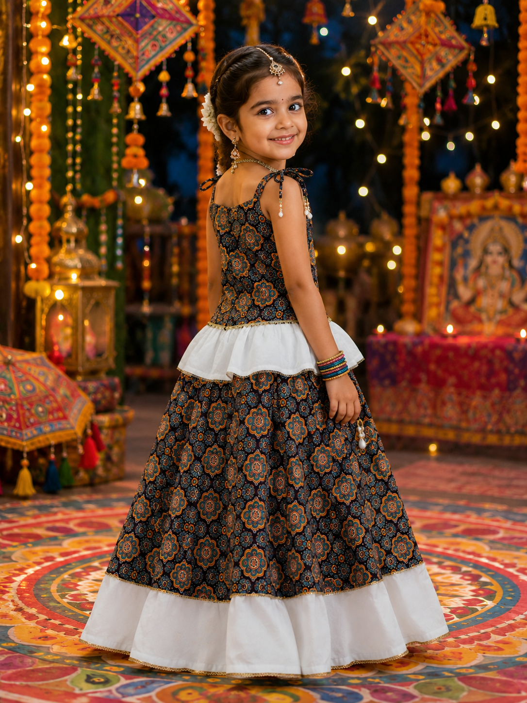 Raas Rani Girls Designer Lehenga Choli Set | Navratri Garba Wear Secondary image